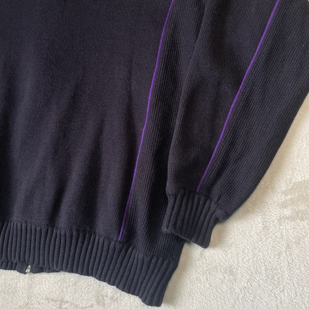Fedex Sweater Sweatshirt Mens M Employee Knit Blue Full Zip Long Sleeve - Picture 5 of 9
